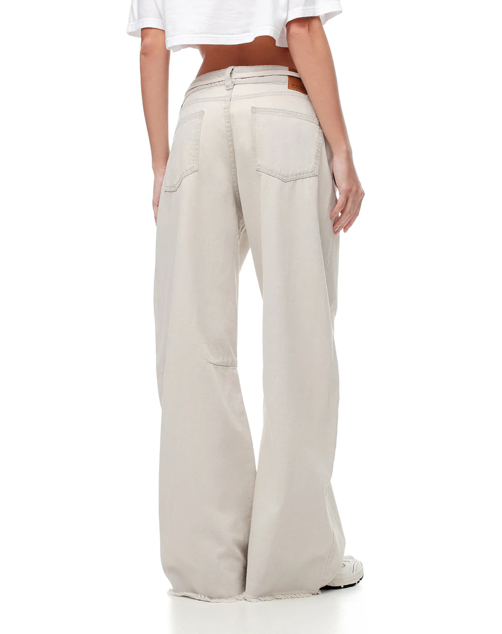 Jean wide leg tiro medio gris claro mujer - Image 5