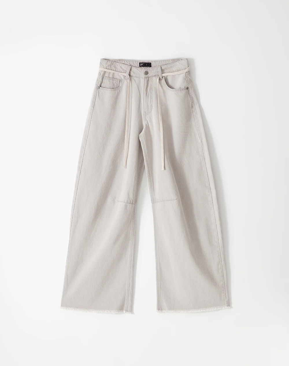 Jean wide leg tiro medio gris claro mujer - Image 7