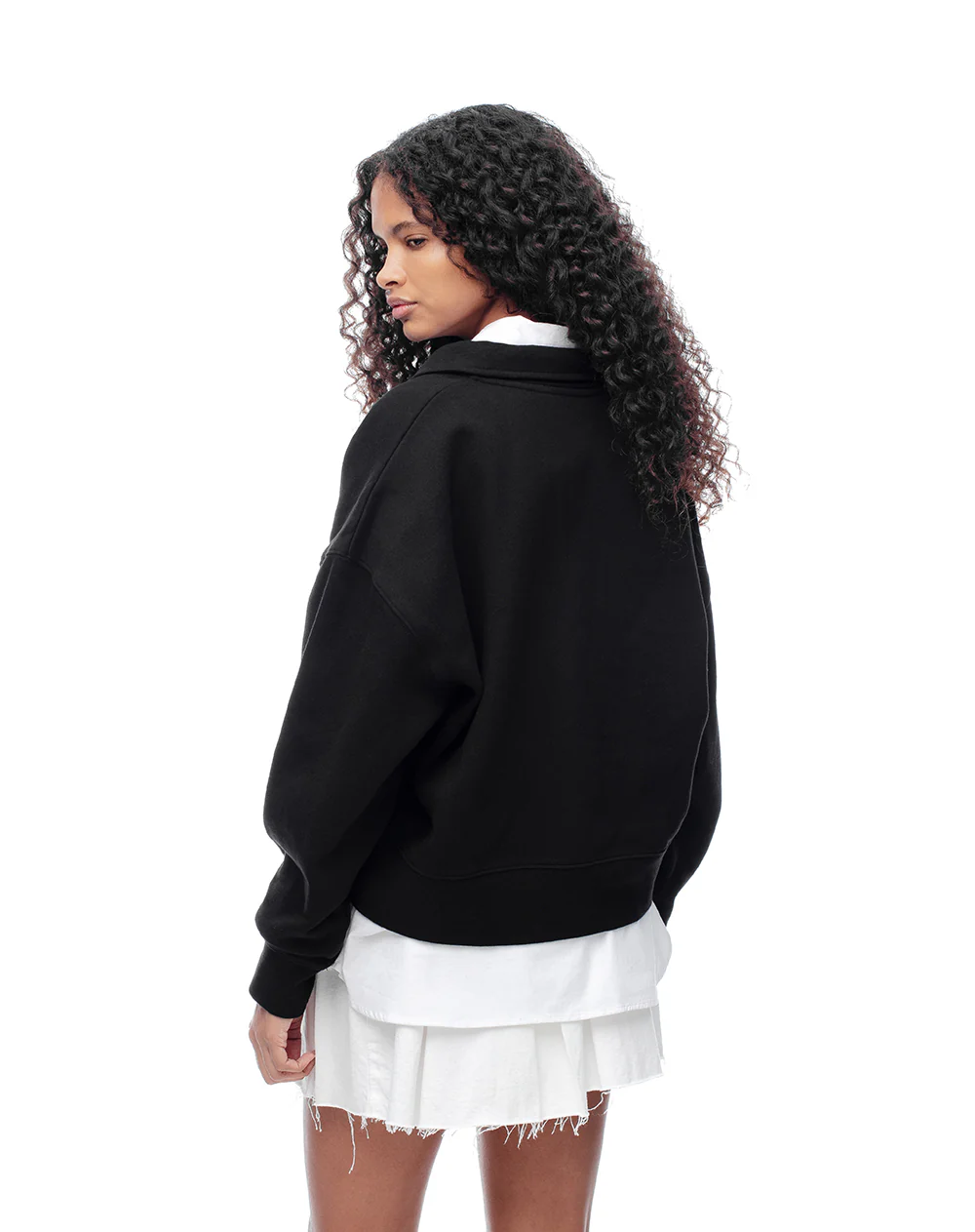 Buzo tipo polo regular negro mujer - Image 2