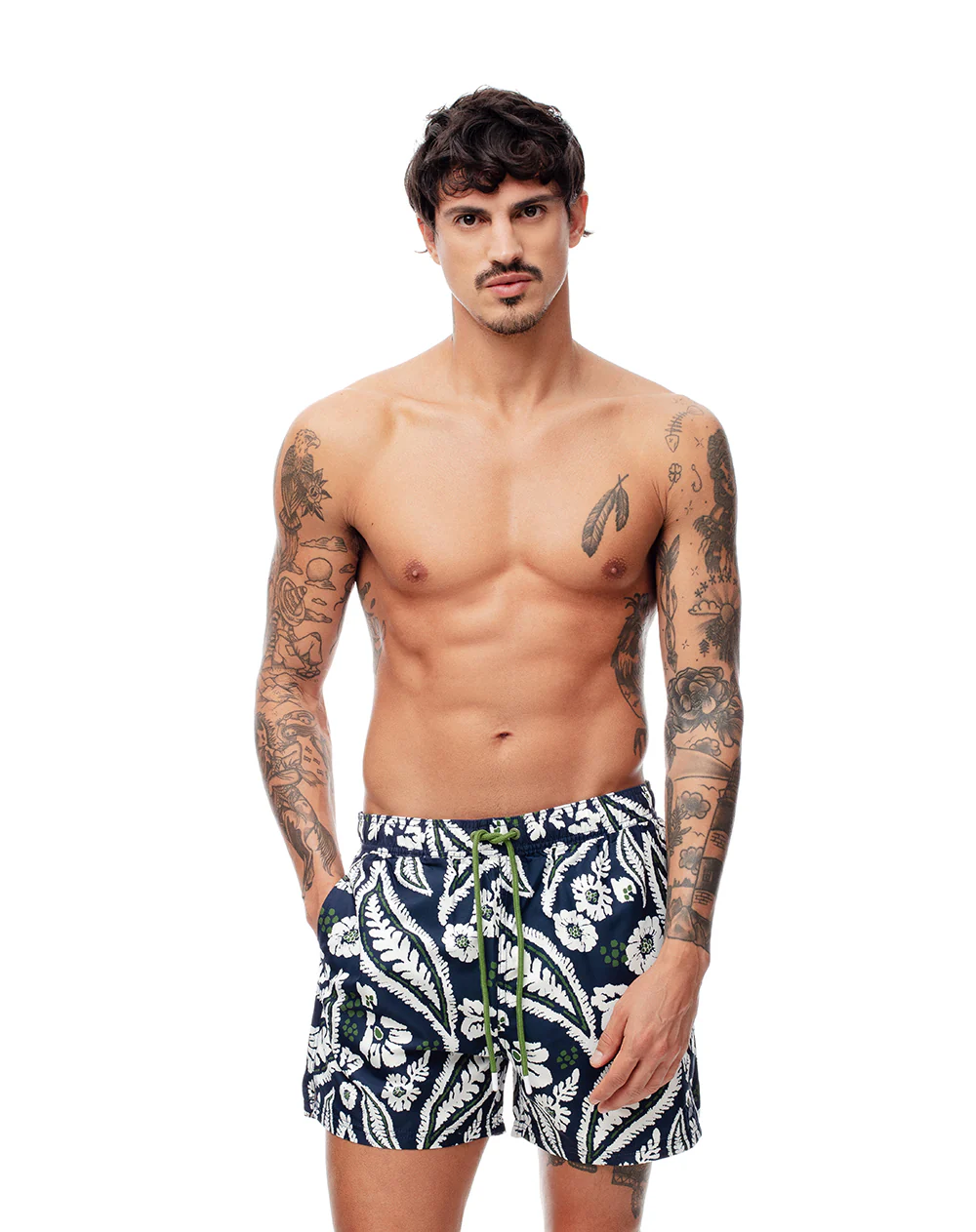 Pantaloneta de baño estampada hombre
