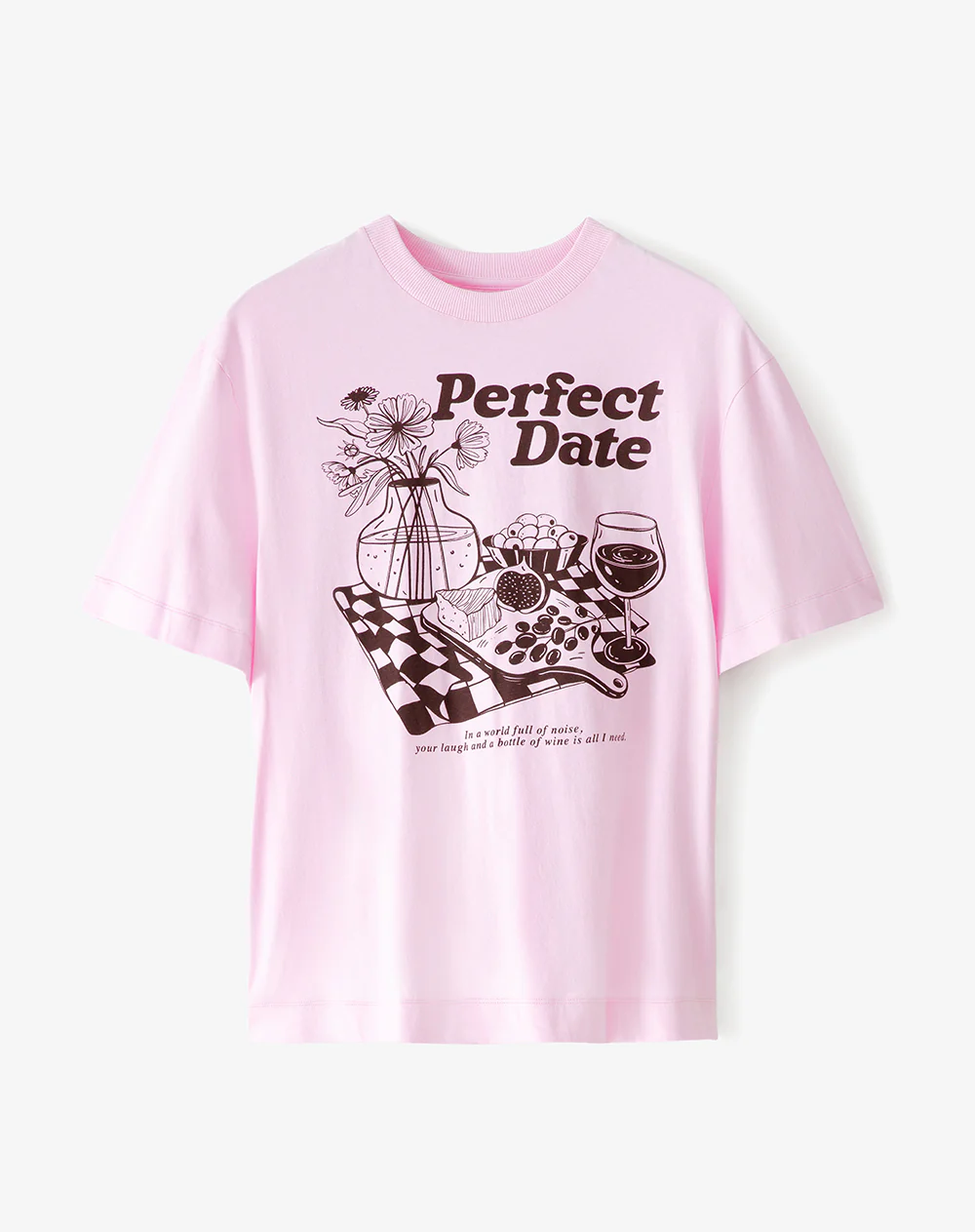 Camiseta oversize algodón rosa estampada mujer - Image 6