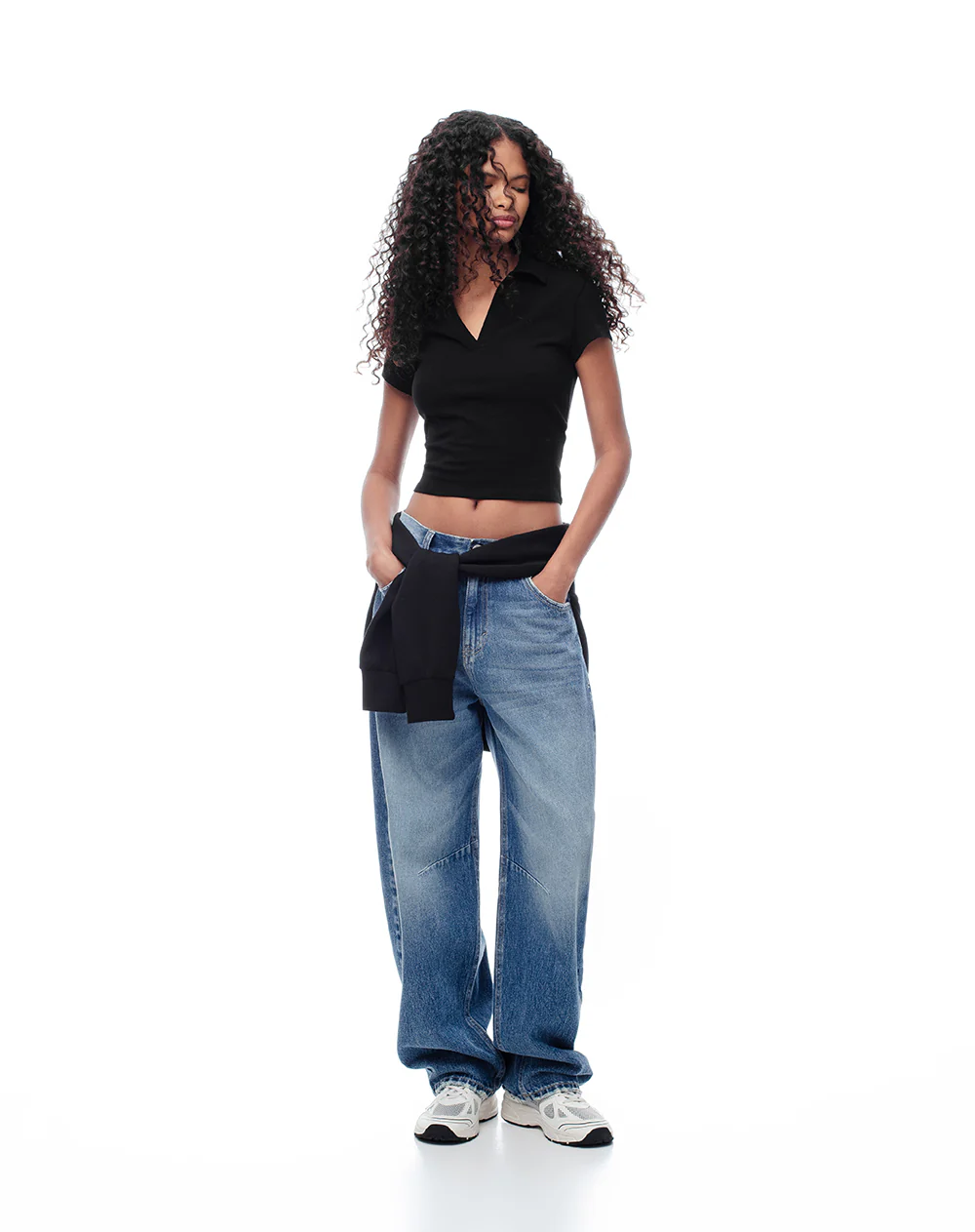 Polo slim algodón negra mujer - Image 4