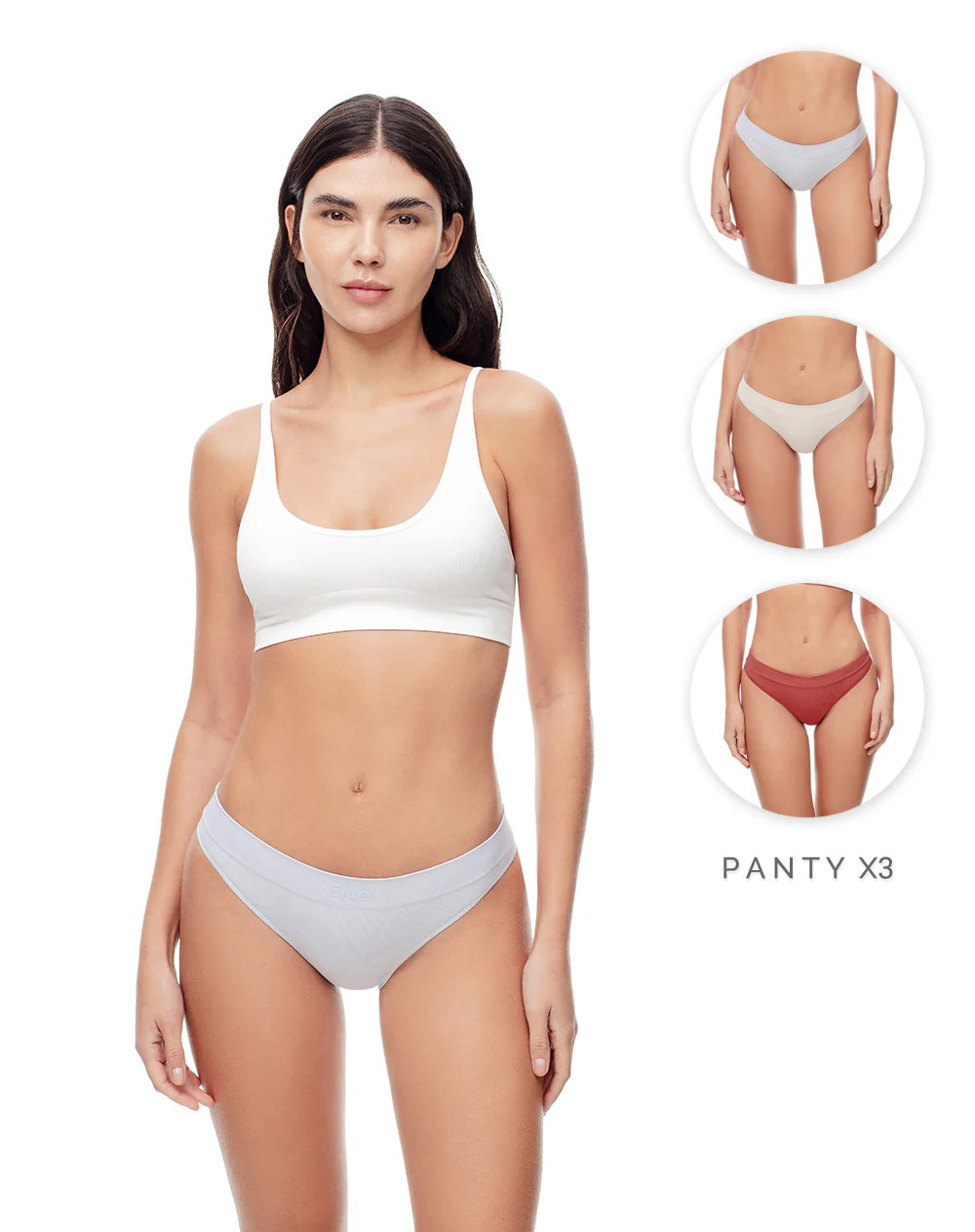 Panty cachetero seamless tiro medio x3unds surtido