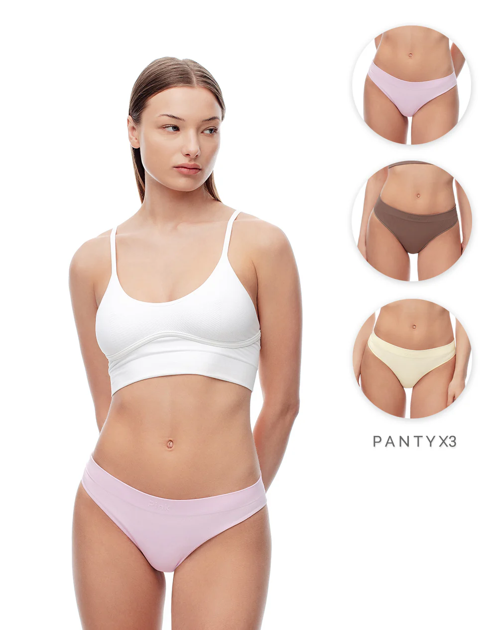 Panty cachetero seamless tiro medio x3unds surtido