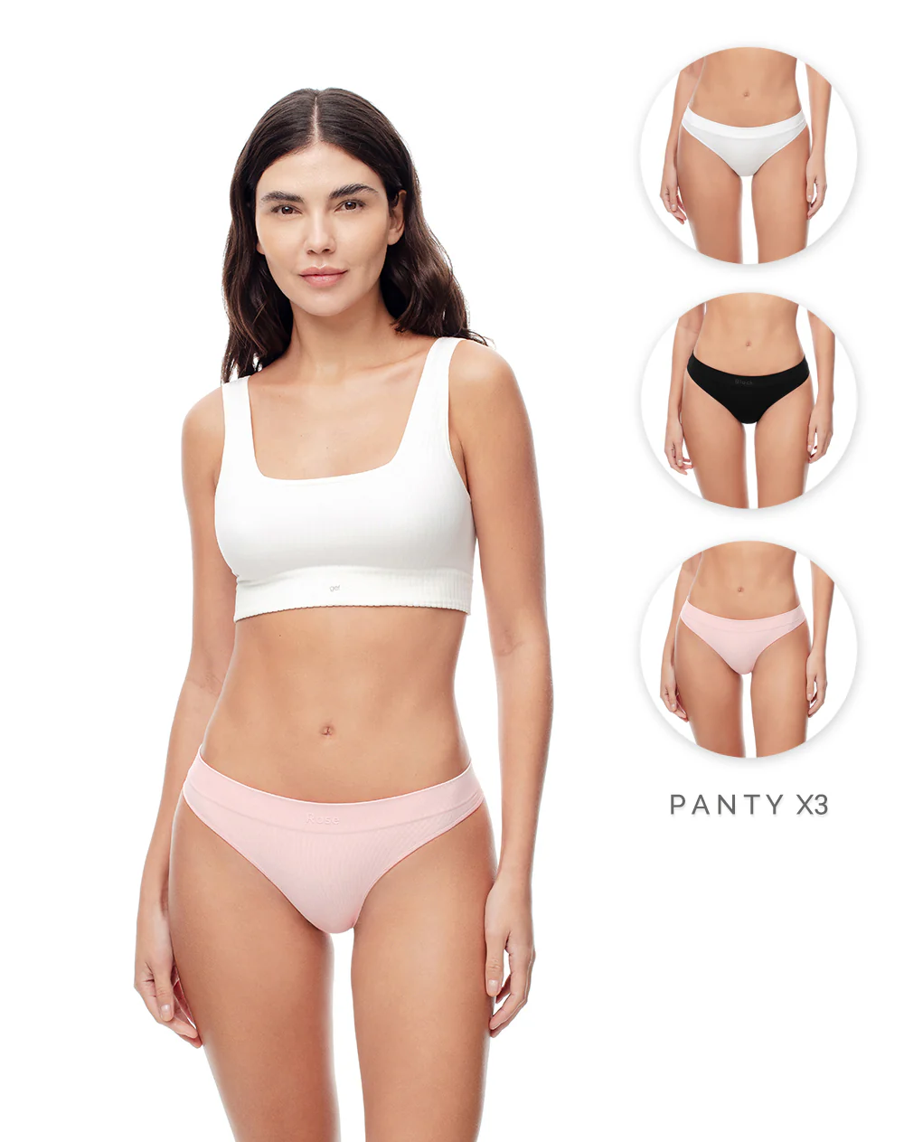 Panty cachetero seamless tiro medio x3unds surtido
