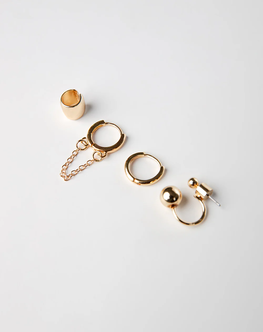 Set aretes + earcuff dorados
