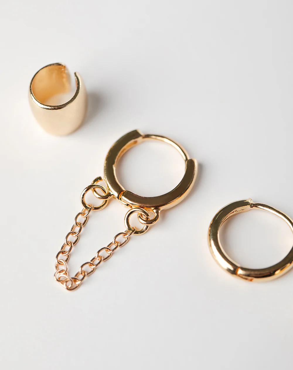 Set aretes + earcuff dorados - Image 2