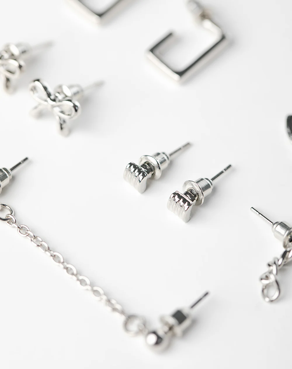 Aretes pack x6 plateados - Image 2