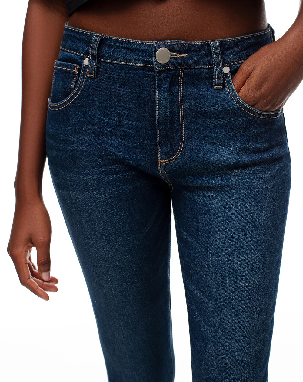 Jean súper skinny tiro medio índigo oscuro mujer - Image 3