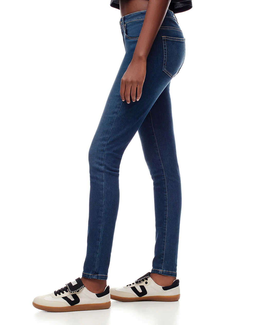 Jean súper skinny tiro medio índigo oscuro mujer - Image 5