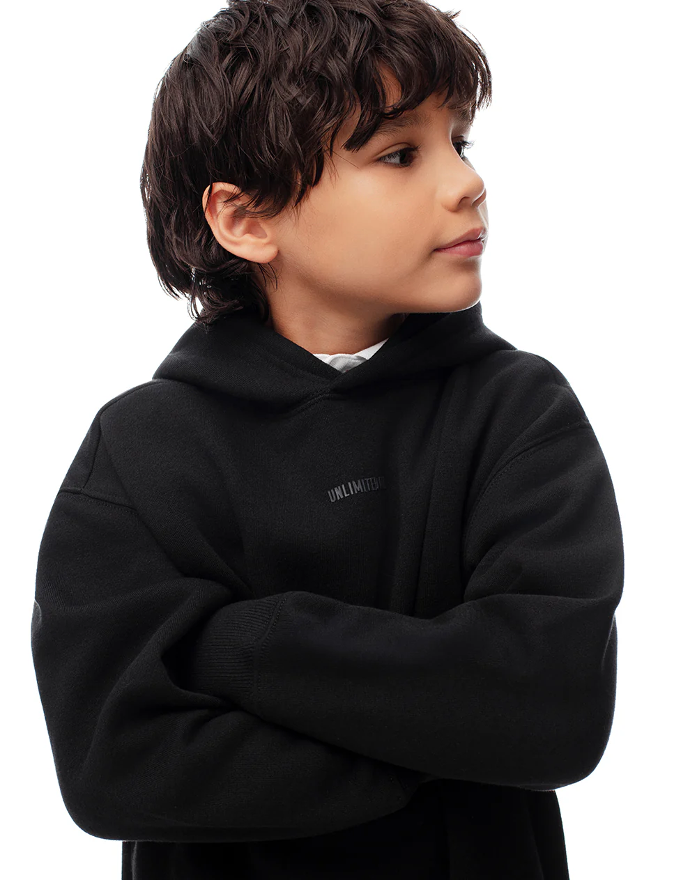 Buzo tipo hoddie negro niño - Image 3