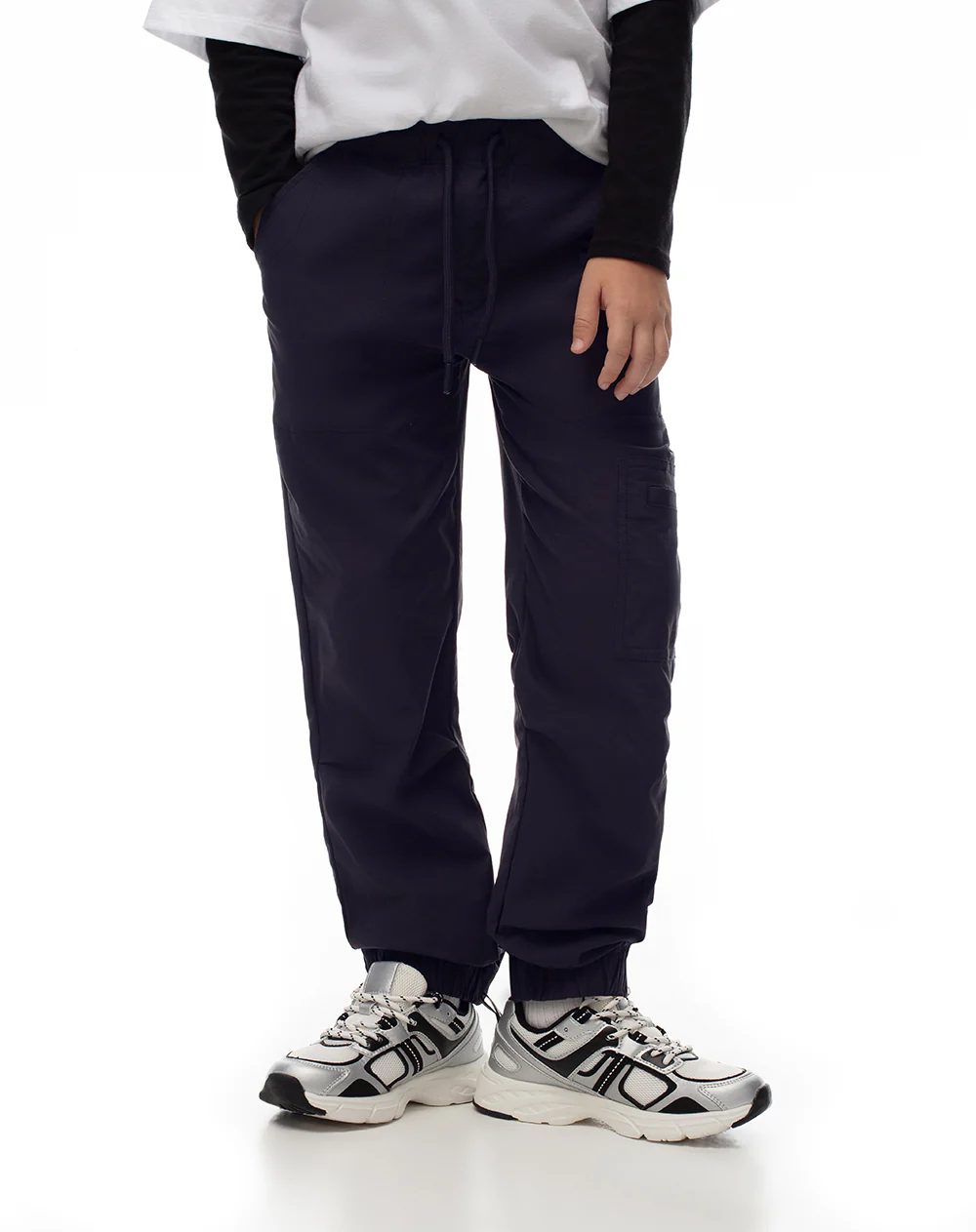 Jogger regular drill azul niño - Image 2