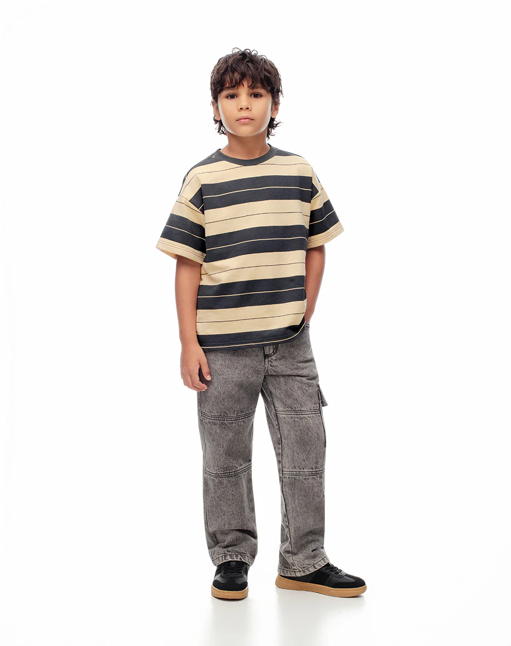 Camiseta regular algodón rayas niño - Image 4
