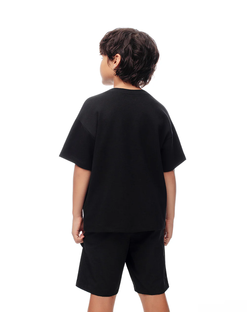 Camiseta regular algodón negra niño - Image 2
