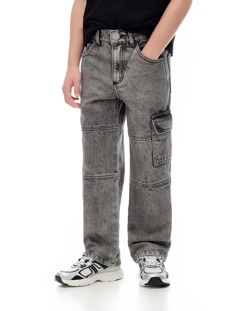 Jean cargo gris niño - Image 6