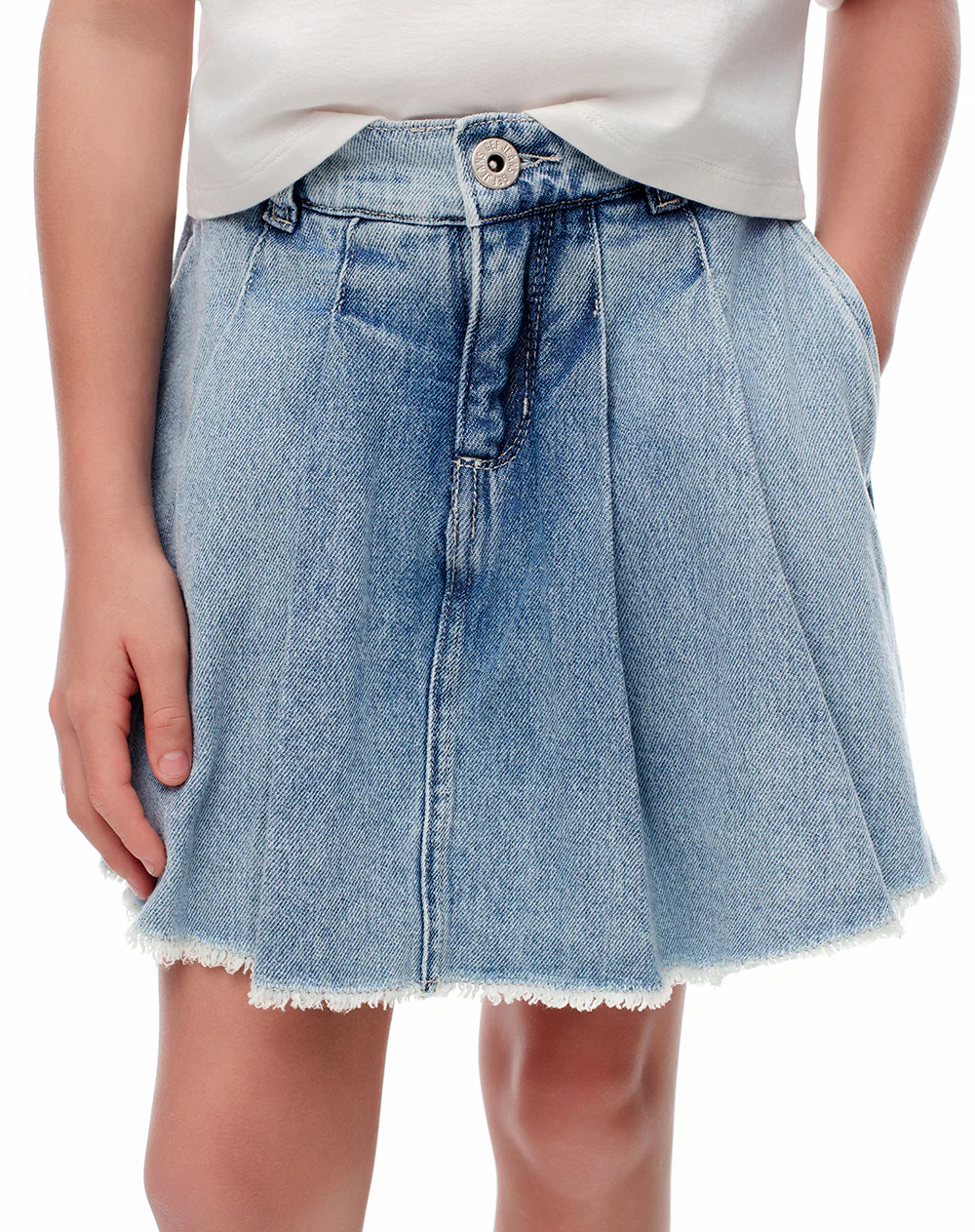Falda short denim índigo medio niña - Image 3