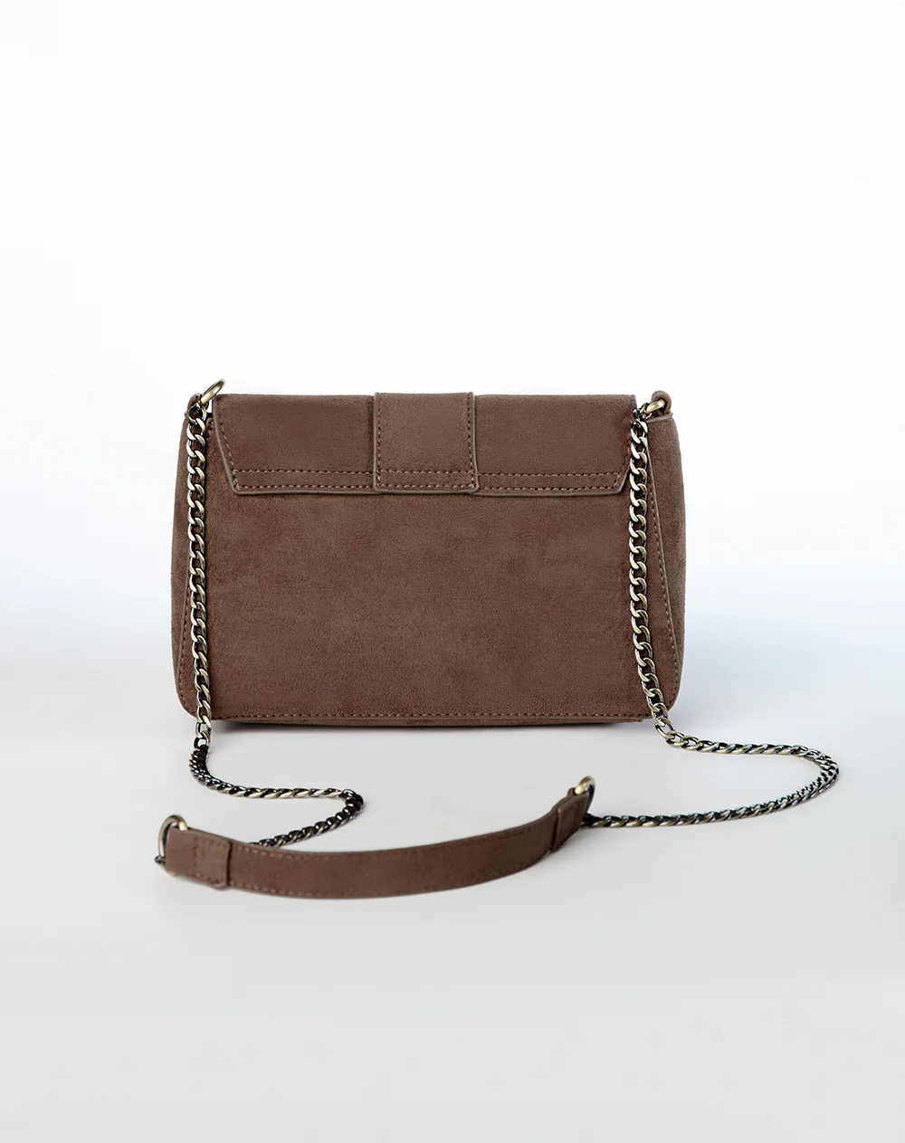 Bolso bandolera efecto gamuza café mujer - Image 3