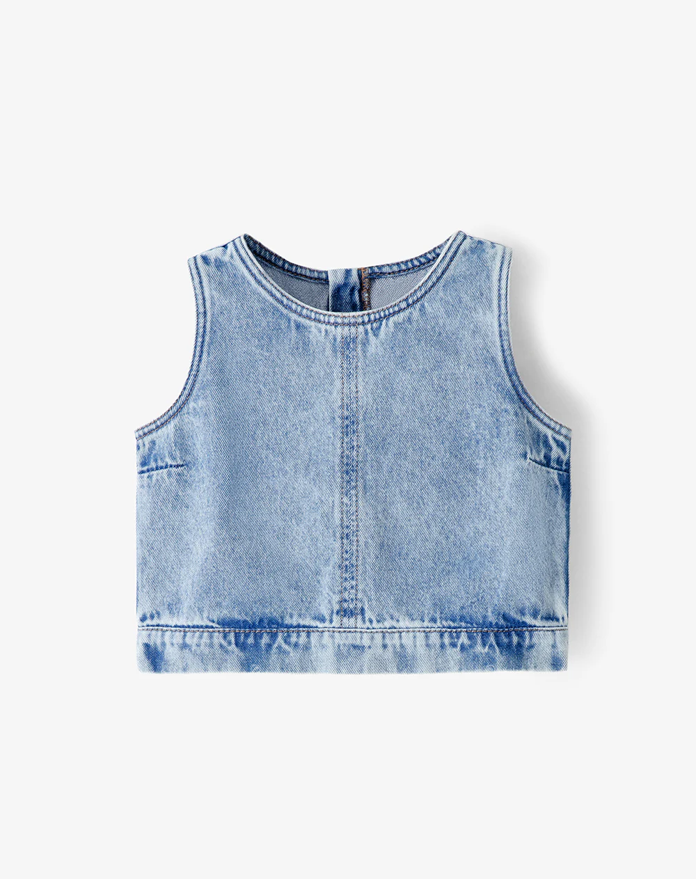 Blusa denim regular índigo medio niña - Image 6