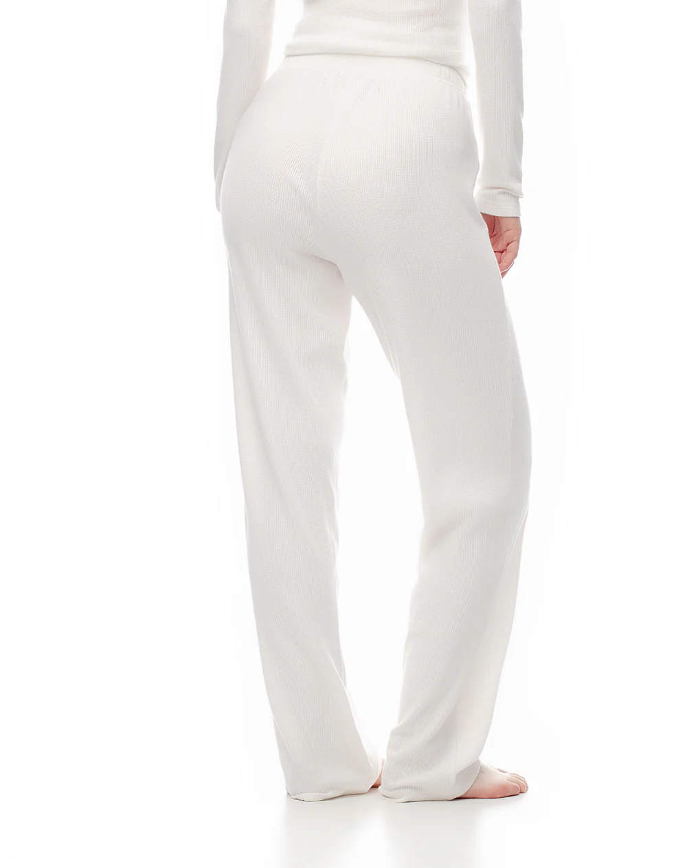 Pantalón relax tiro medio blanco mujer - Image 2
