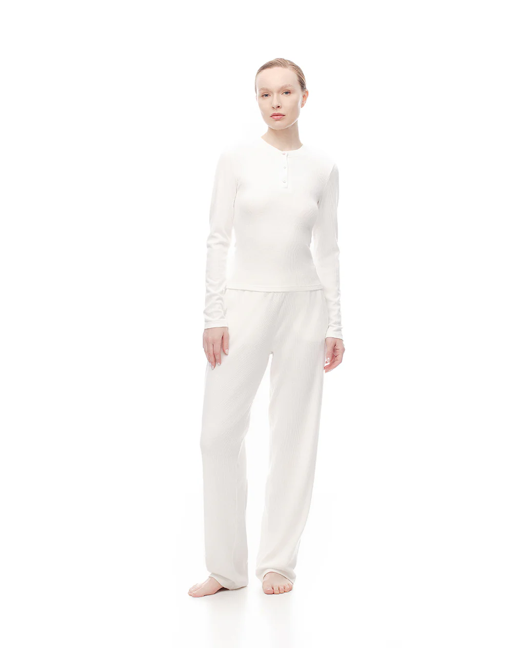 Camibuzo slim blanco mujer - Image 3