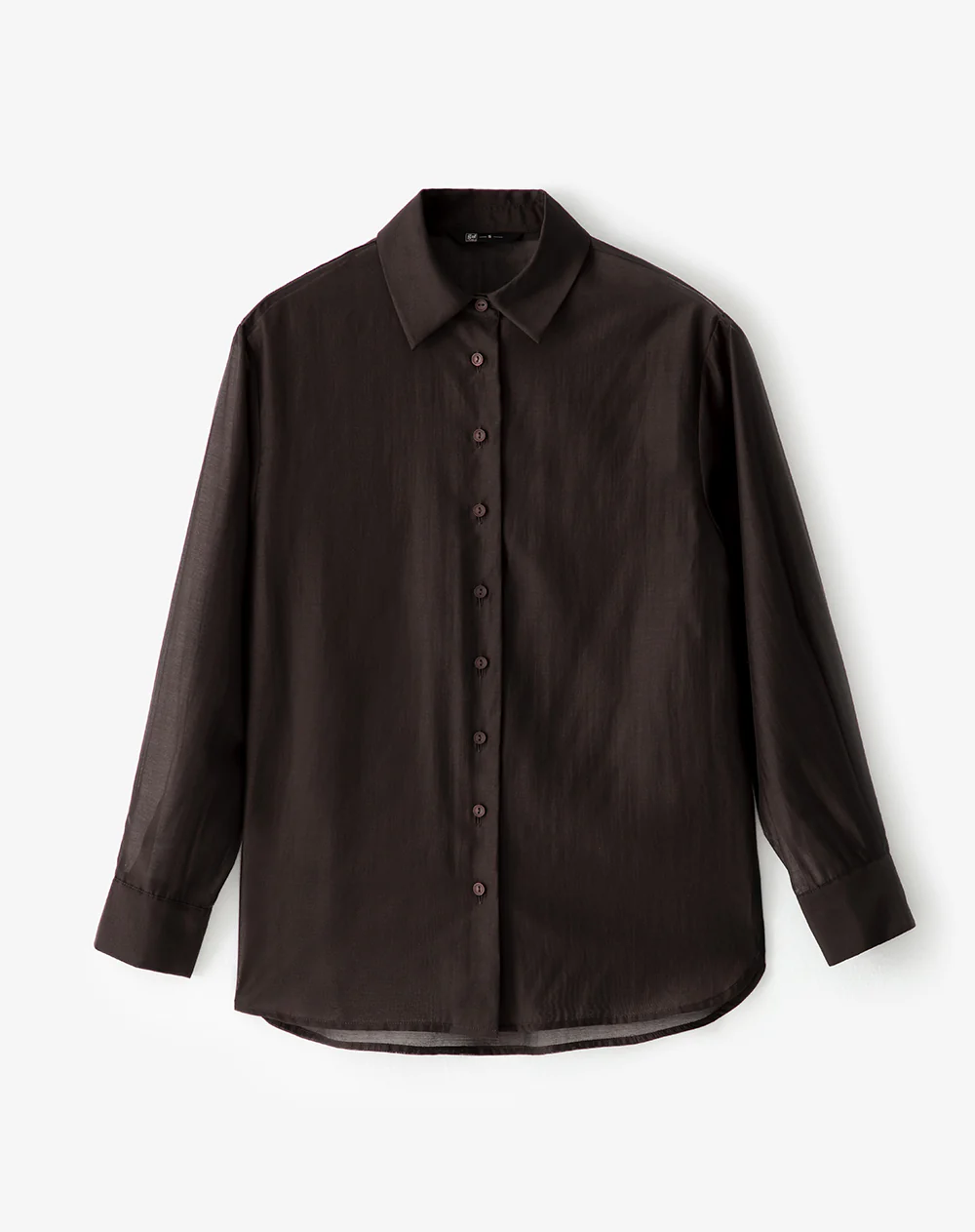 Camisa manga larga oversize chocolate mujer - Image 6