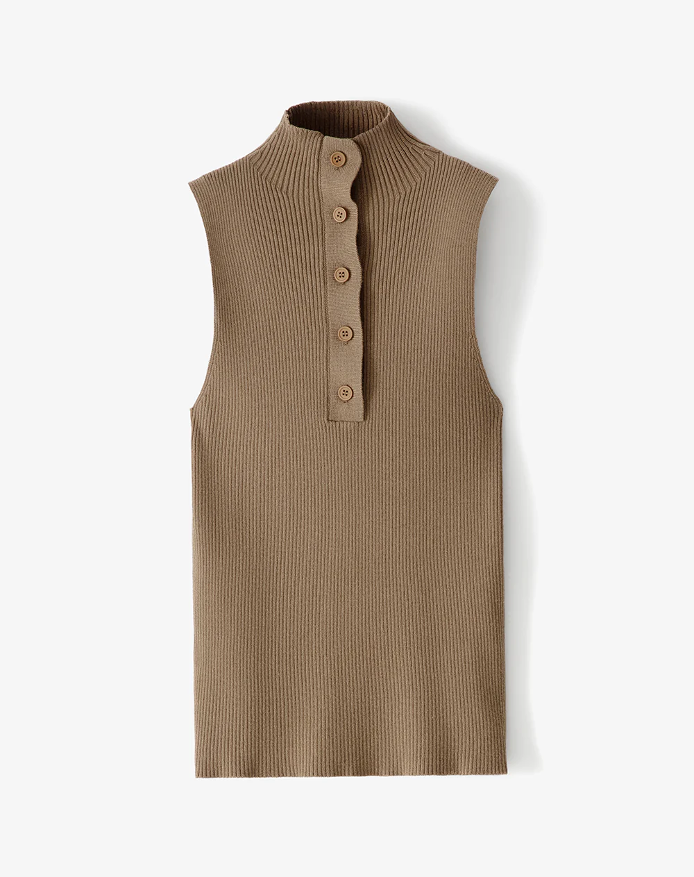 Camiseta esqueleto slim tejido de punto café mujer - Image 5