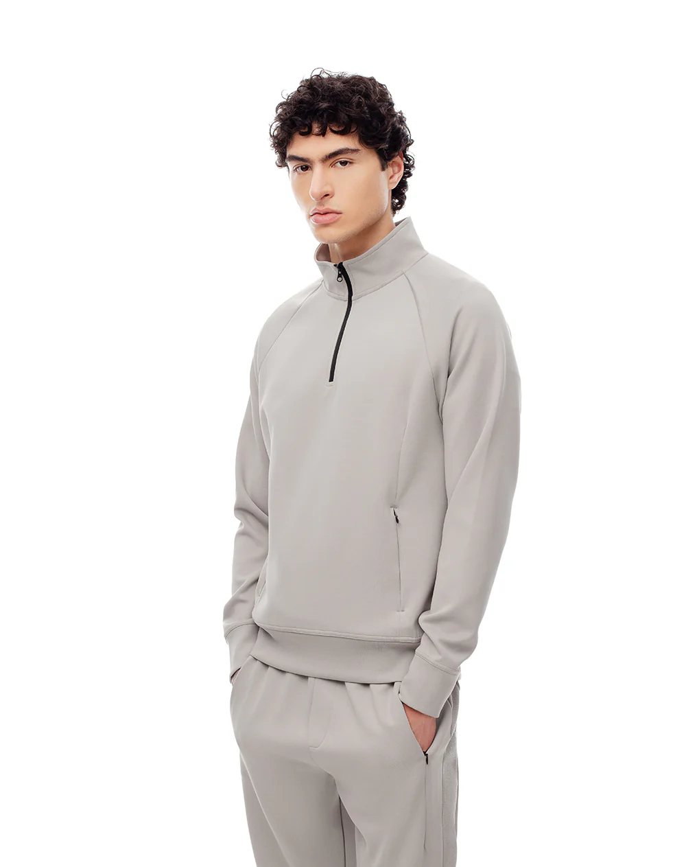 Buzo relax tacto suave taupe hombre