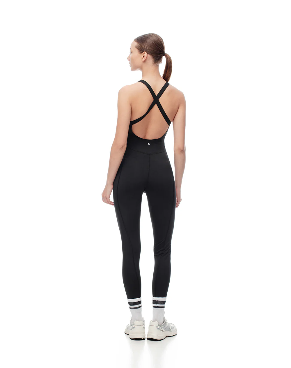 Enterizo deportivo secado rápido negro mujer - Image 3