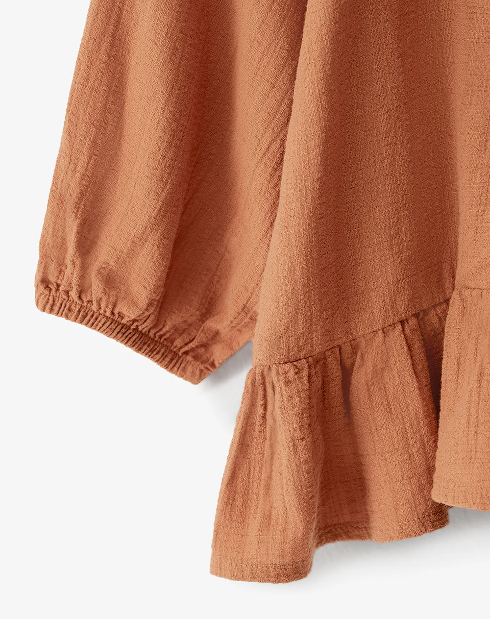 Blusa regular anudada algodón caramelo niña - Image 7