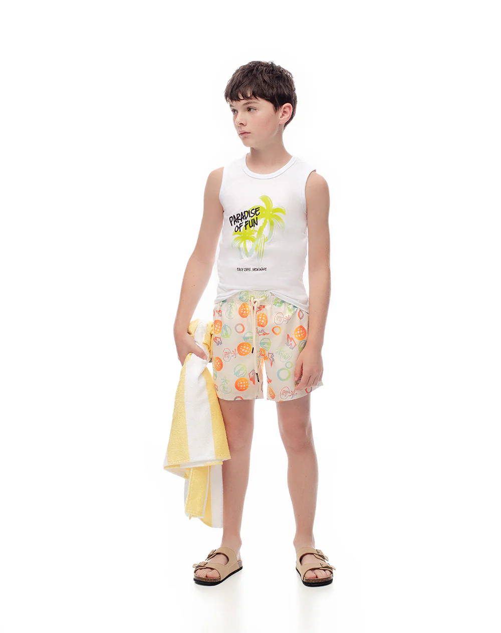 Camisilla algodón blanca estampada niño - Image 4