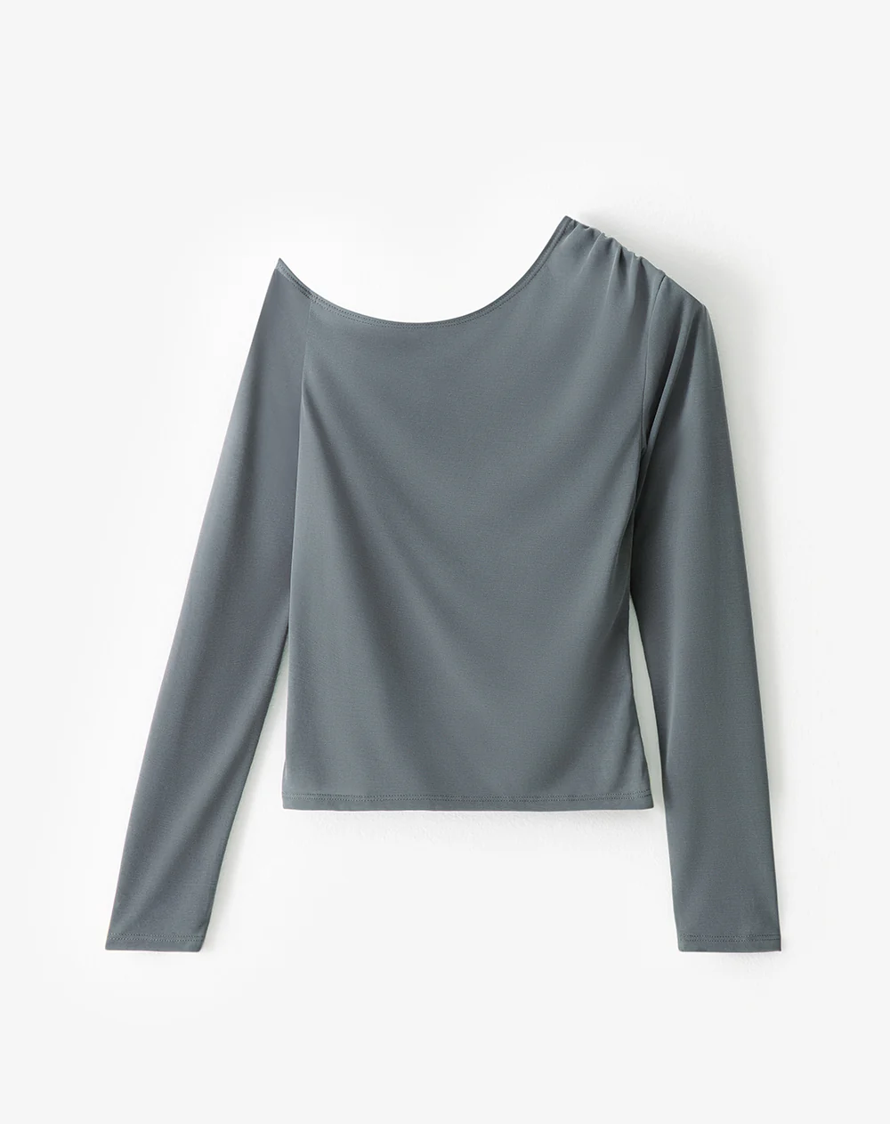 Camibuzo slim asimétrico gris mujer - Image 5