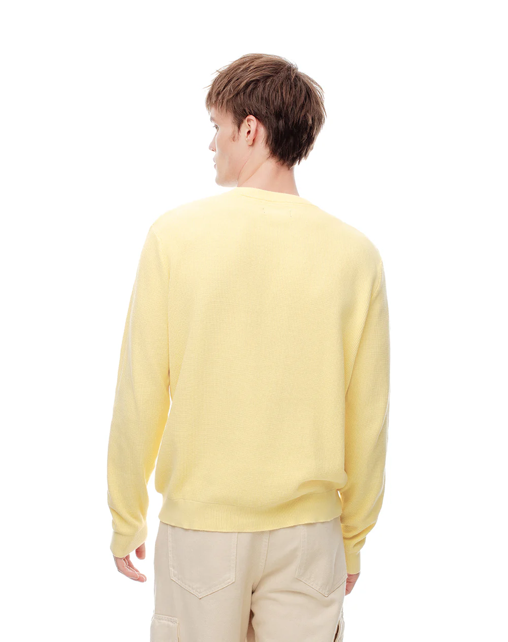 Buzo regular tejido algodón amarillo hombre - Image 2