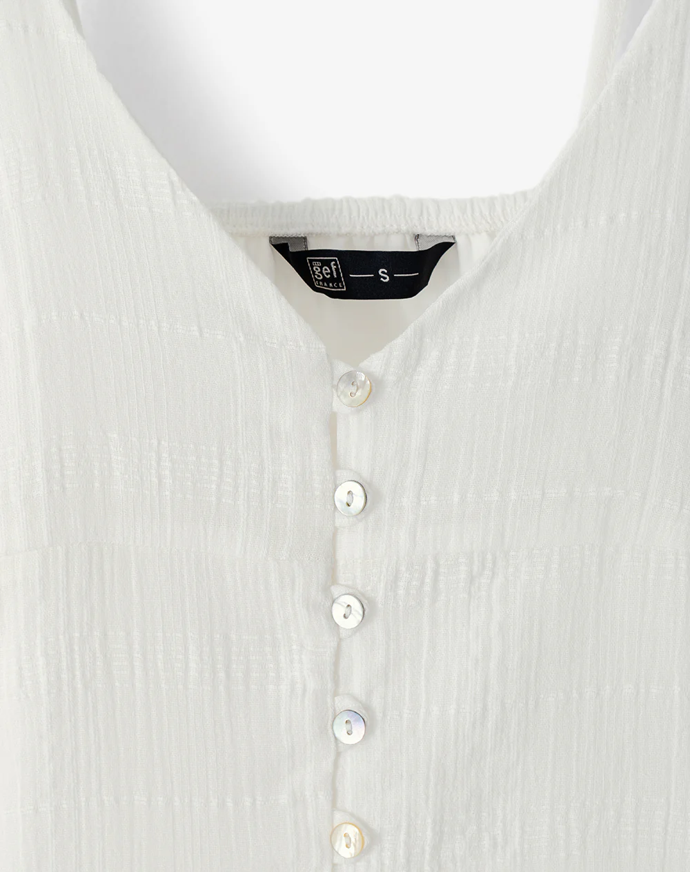 Vestido corto fit & flare blanco mujer - Image 8