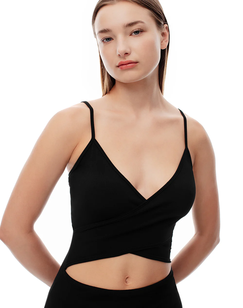 Vestido largo slim cut out negro mujer - Image 3