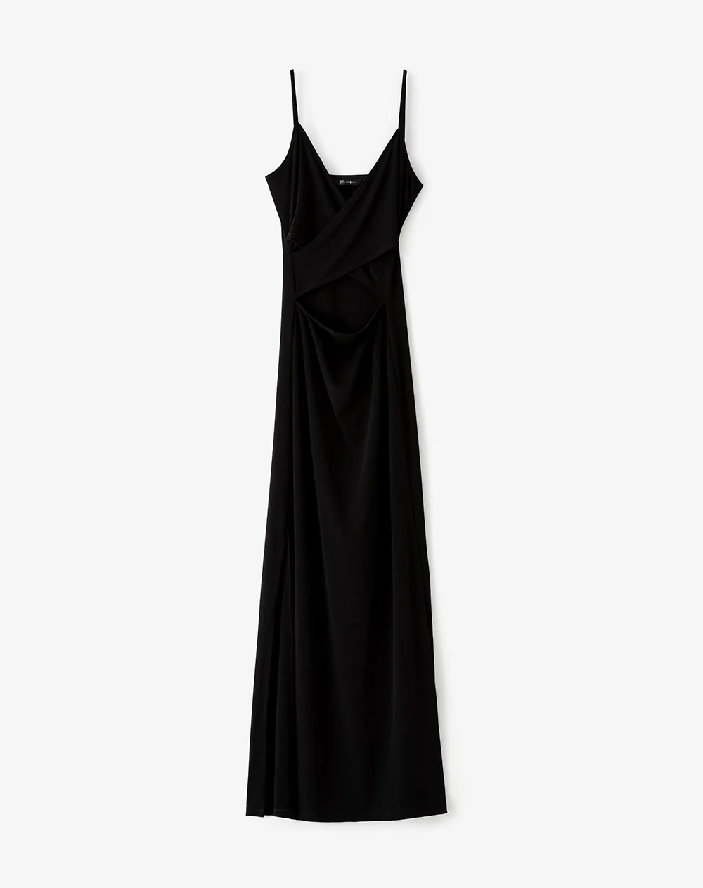 Vestido largo slim cut out negro mujer - Image 5