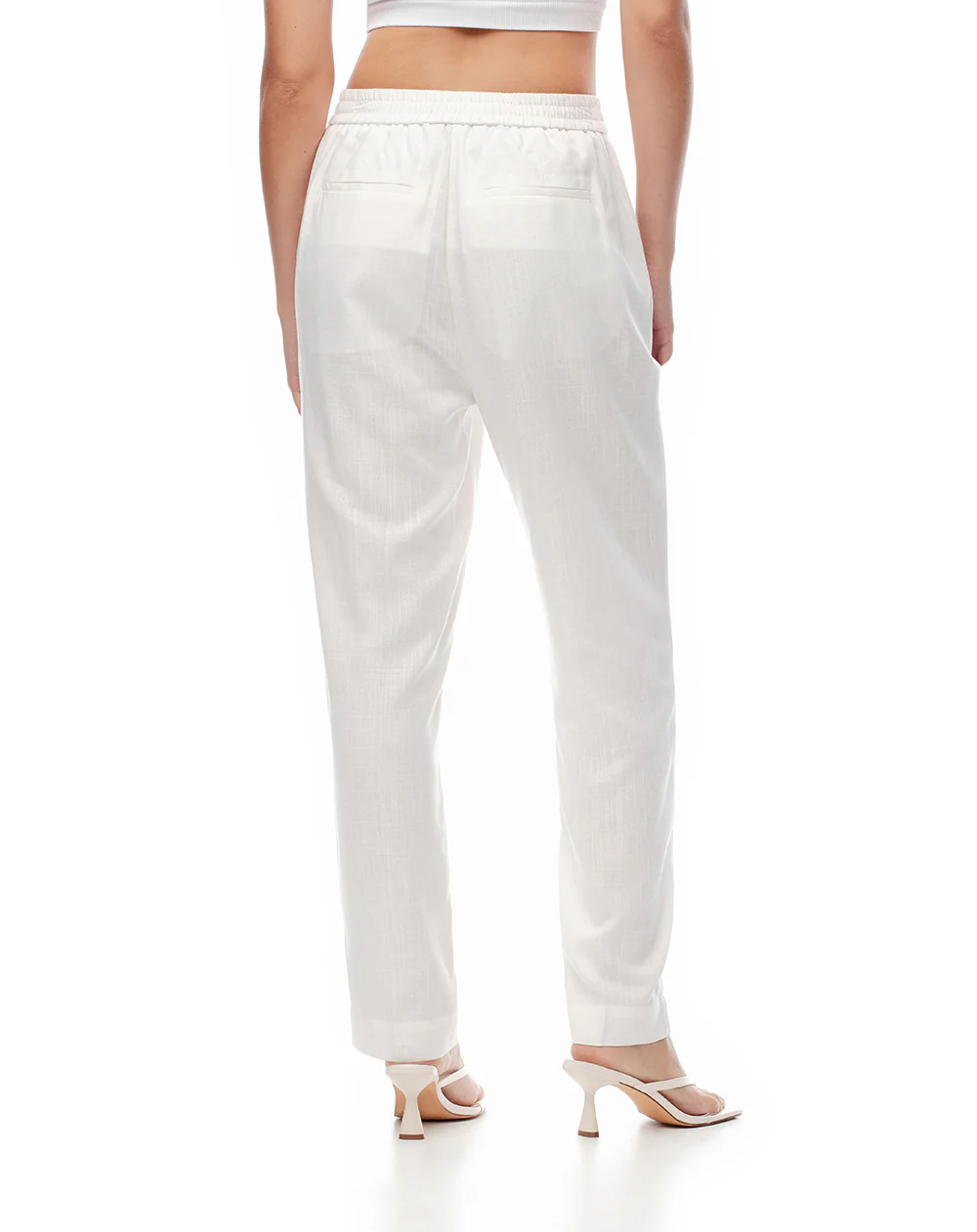 Pantalón regular alto blanco mujer - Image 2