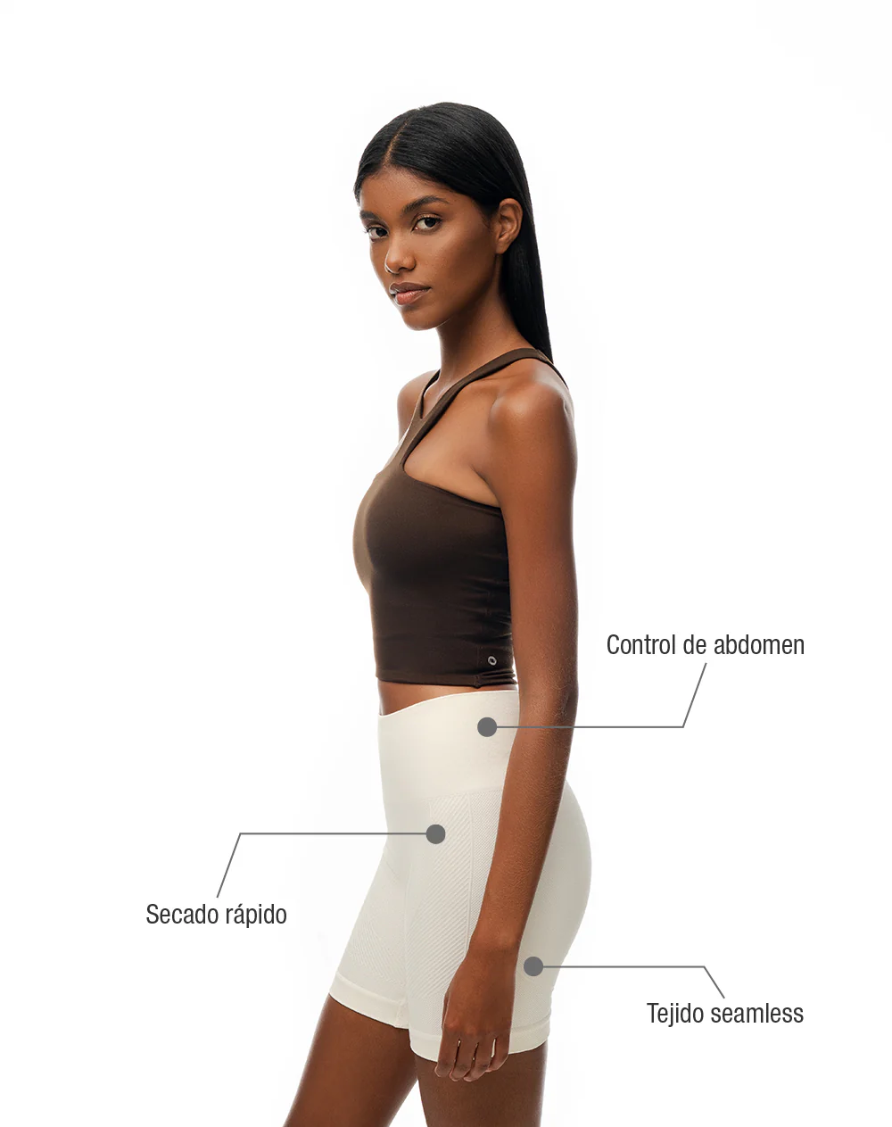 Biker deportivo seamless blanco mujer - Image 2