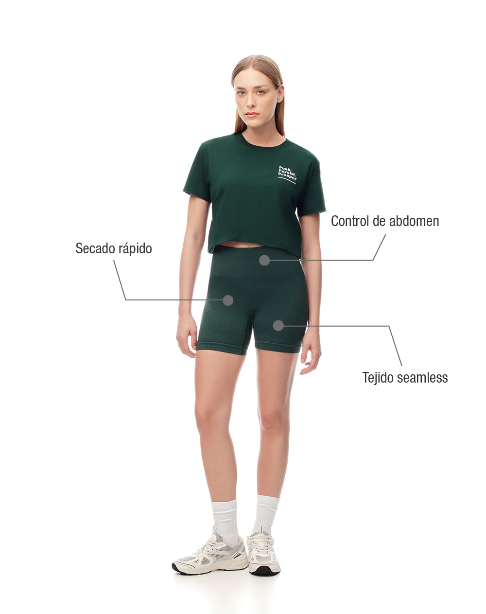 Biker deportivo seamless verde mujer - Image 2