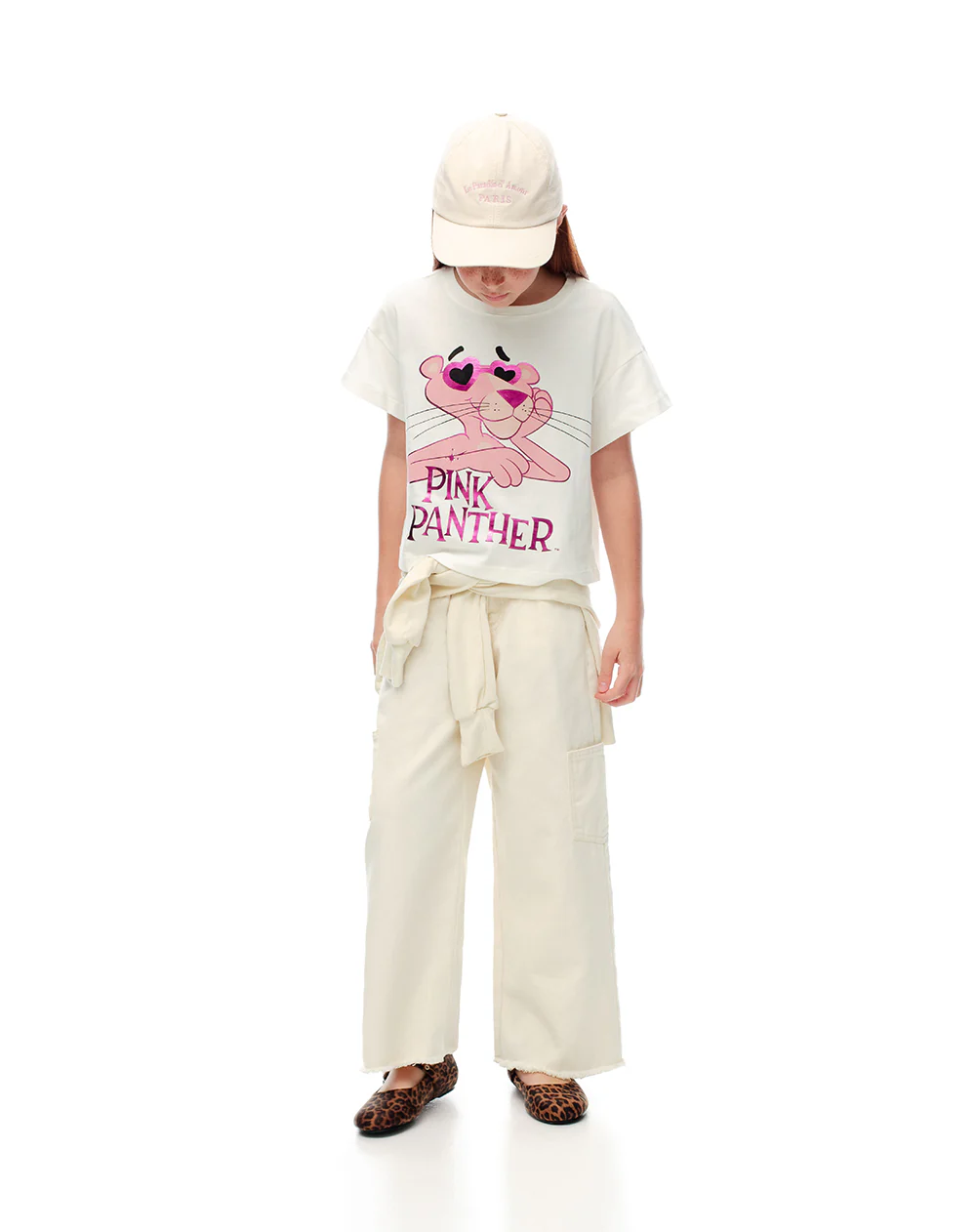 Camiseta regular algodón Pink Panther blanca niña - Image 4