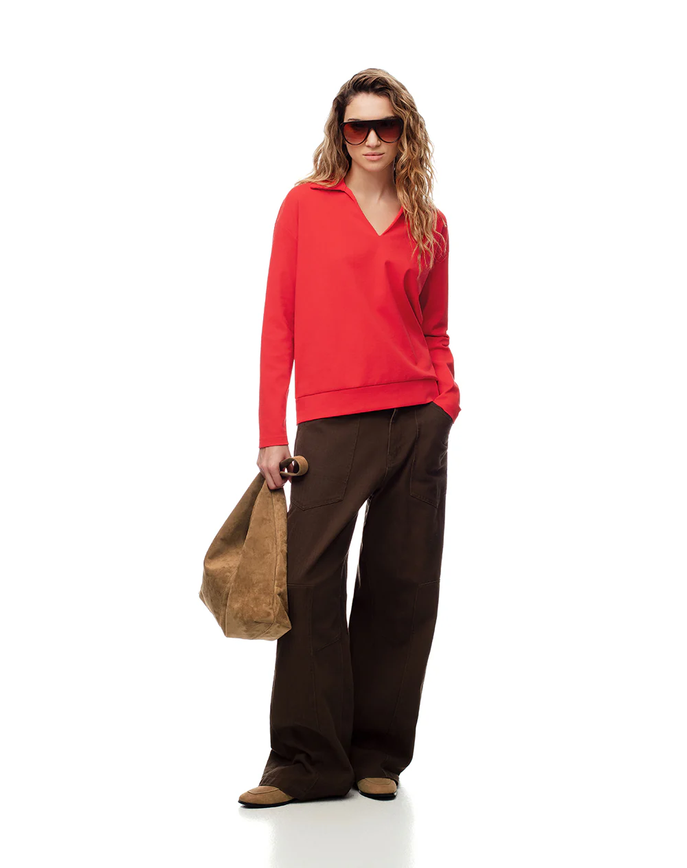 Camibuzo tipo polo oversize rojo mujer - Image 4
