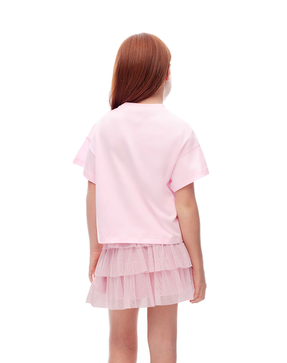 Camiseta manga corta regular algodón rosada niña - Image 3