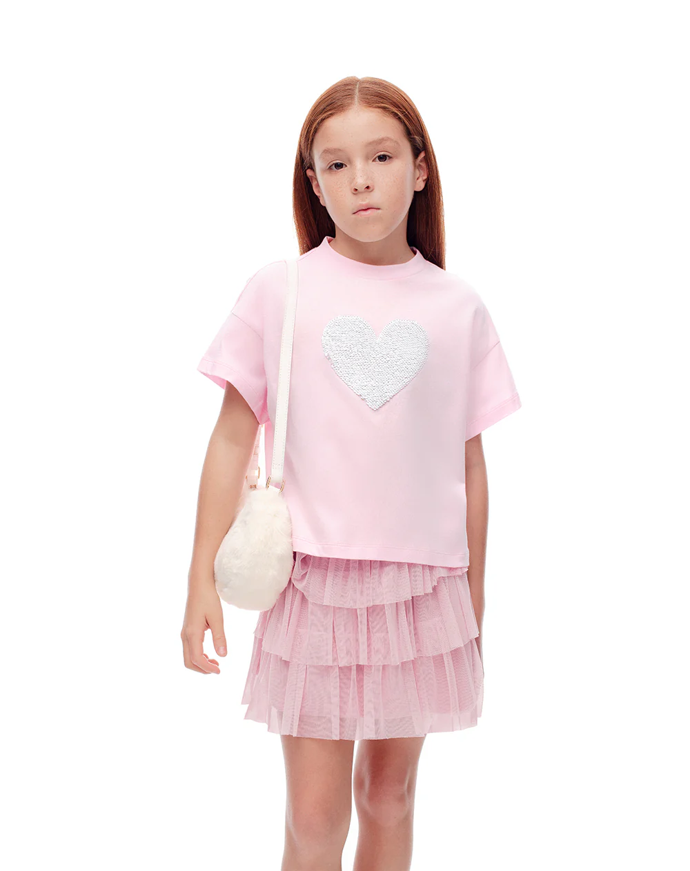 Camiseta manga corta regular algodón rosada niña - Image 6