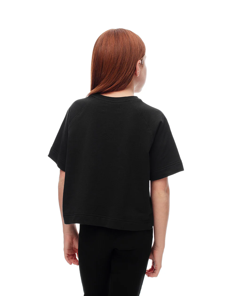 Camiseta regular algodón negra niña - Image 2