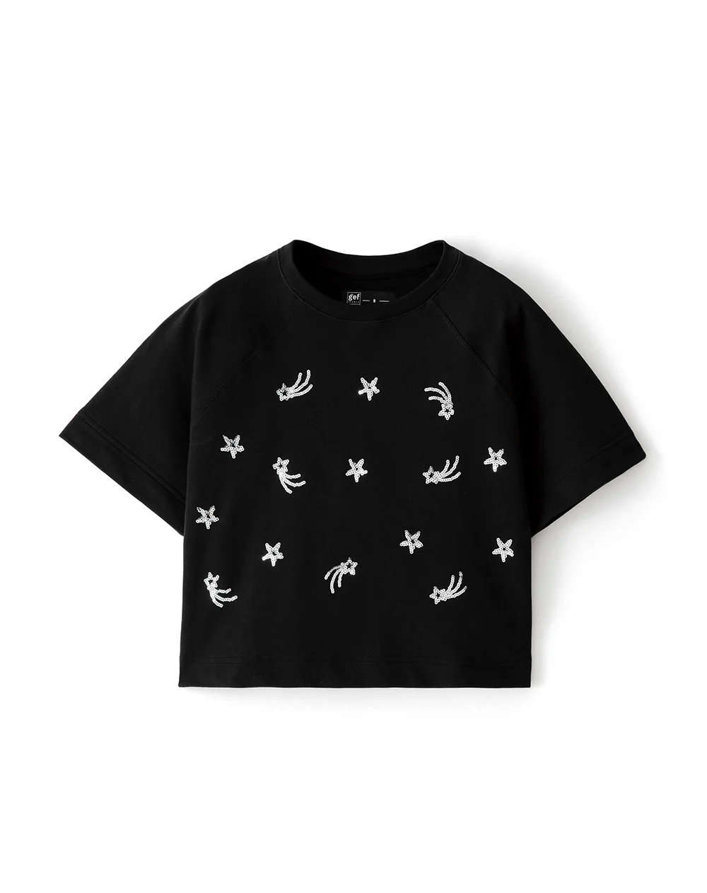 Camiseta regular algodón negra niña - Image 5