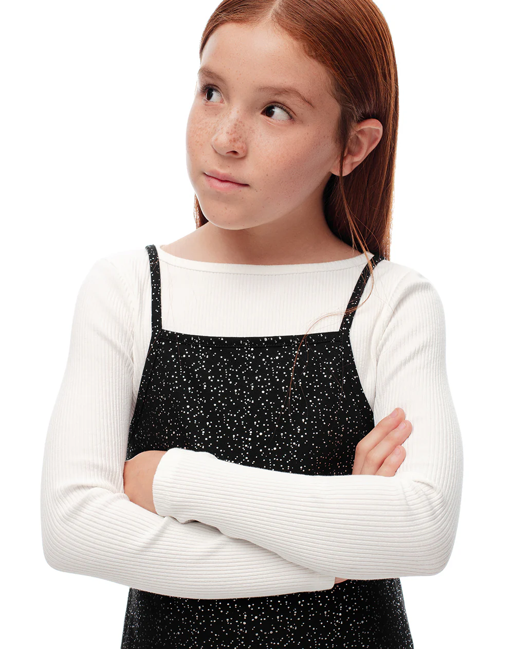 Conjunto vestido + camibuzo negro brillos niña - Image 3