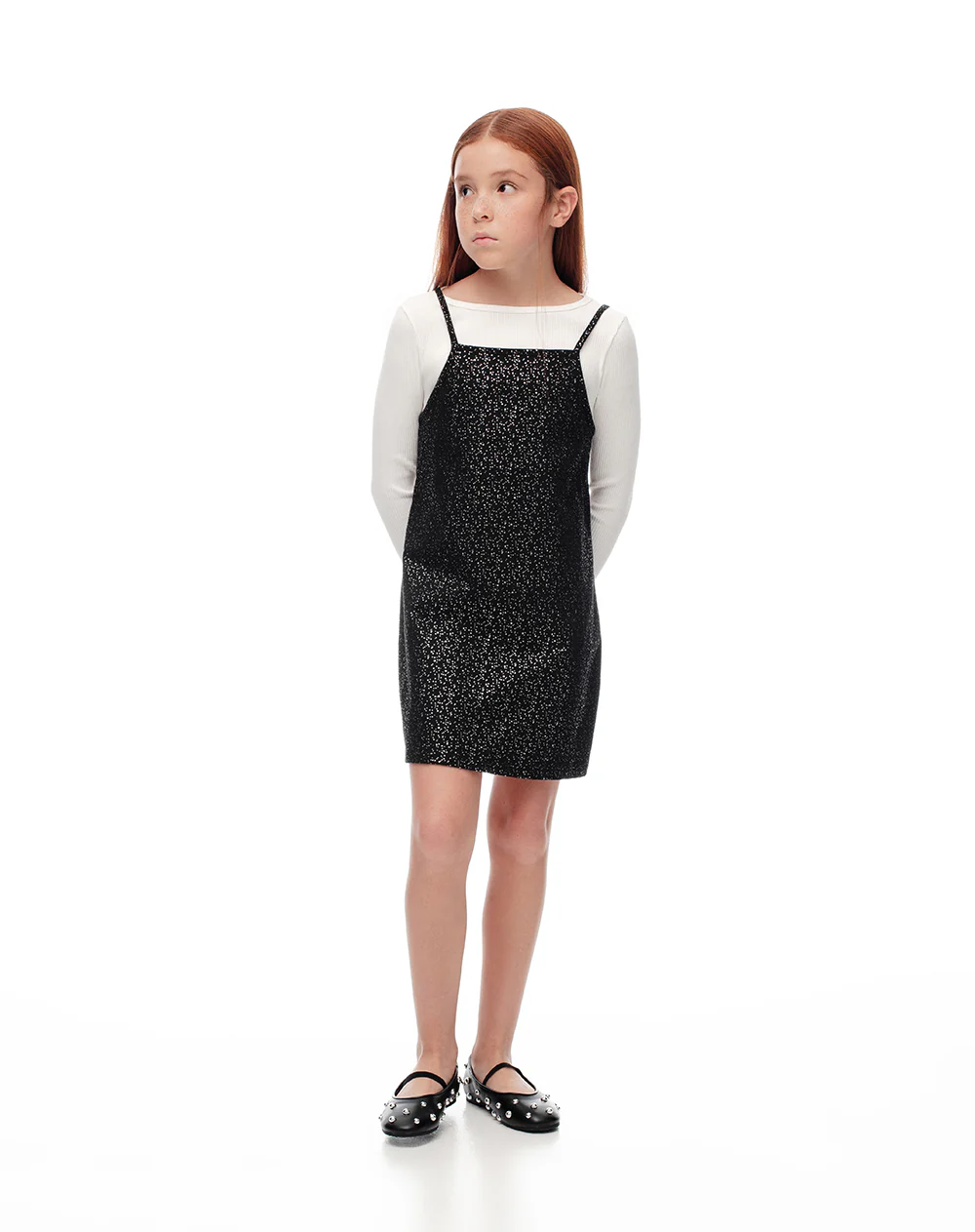 Conjunto vestido + camibuzo negro brillos niña - Image 4