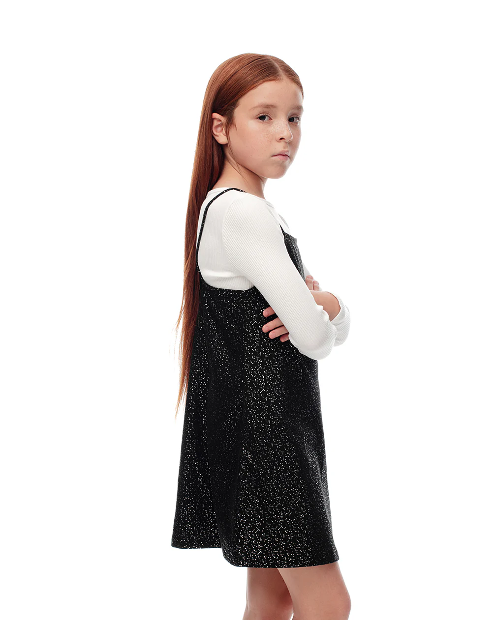 Conjunto vestido + camibuzo negro brillos niña - Image 5