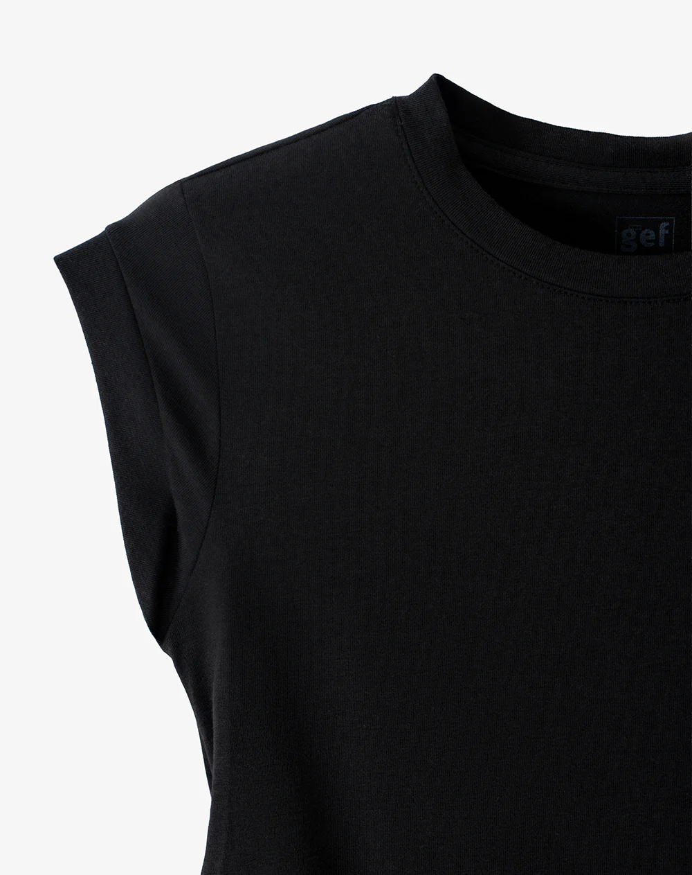 Camiseta crop slim negra mujer - Image 6
