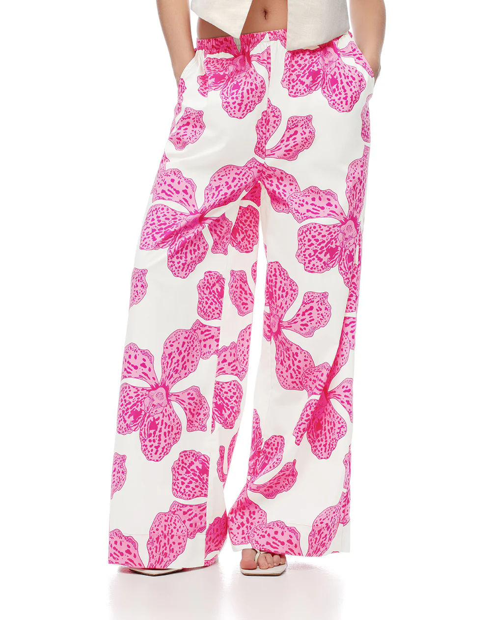 Pantalón palazzo tiro alto algodón estampado mujer - Image 3