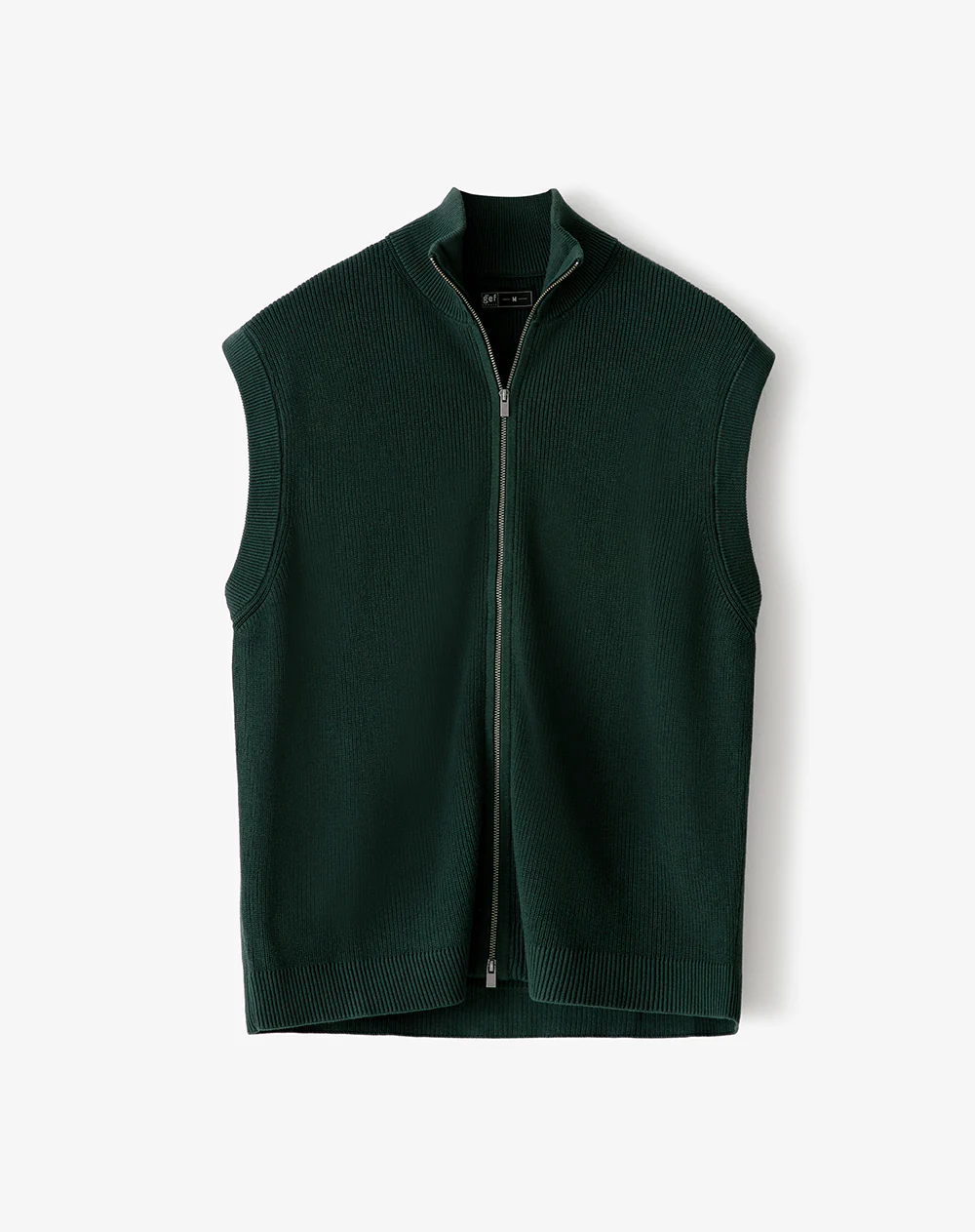 Chaleco regular tejido de punto algodón verde hombre - Image 5